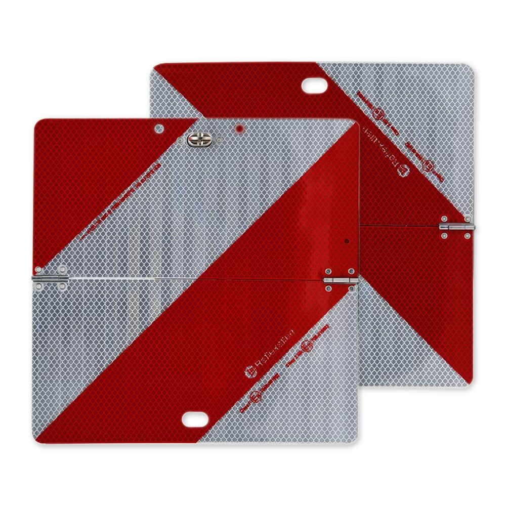 Klappbare Parkwarntafel, rot/weiß reflektierend, links- und rechtsweisend