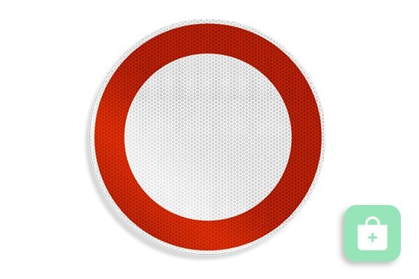 Blanko Verkehrsschild für bedruckten Overlayzuschnitt