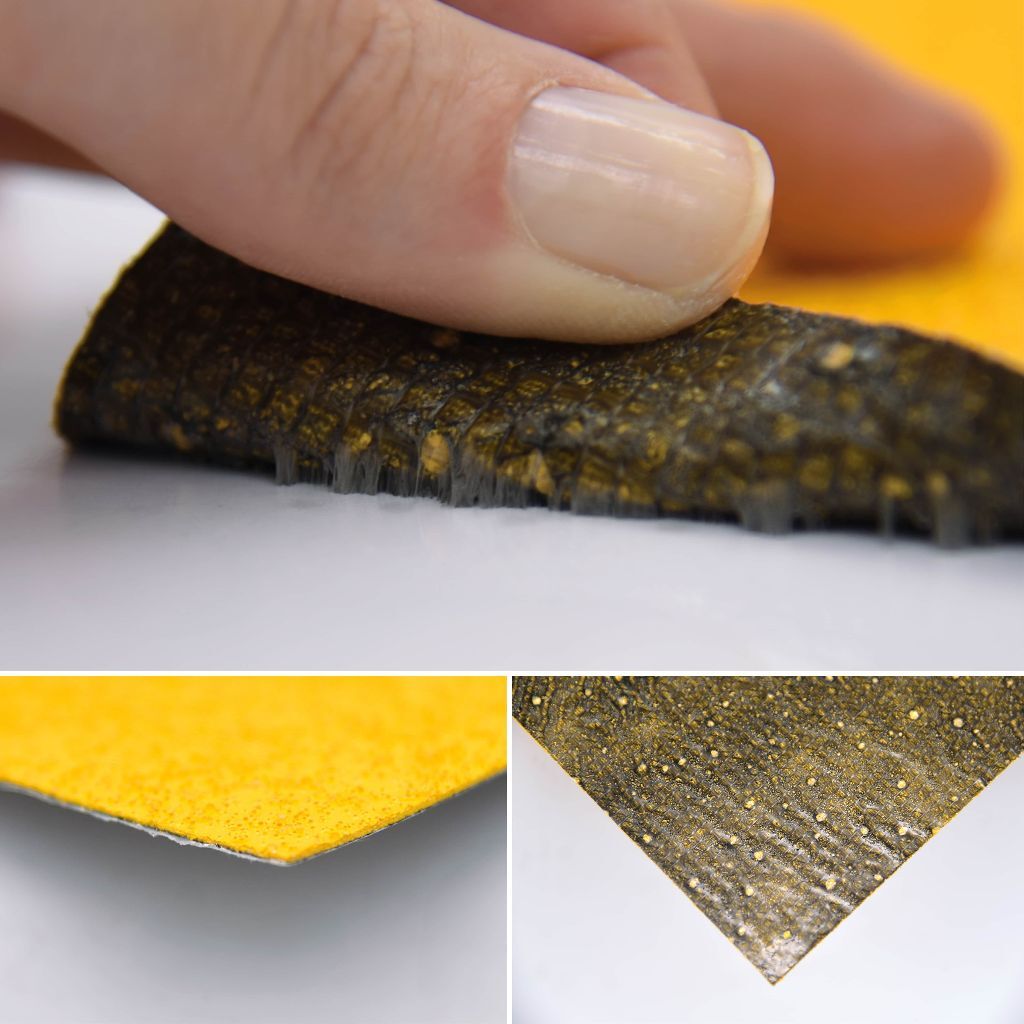 3M Stamark A651 mit strukturierter Oberfläche und Klebeschicht, Detailaufnahmen