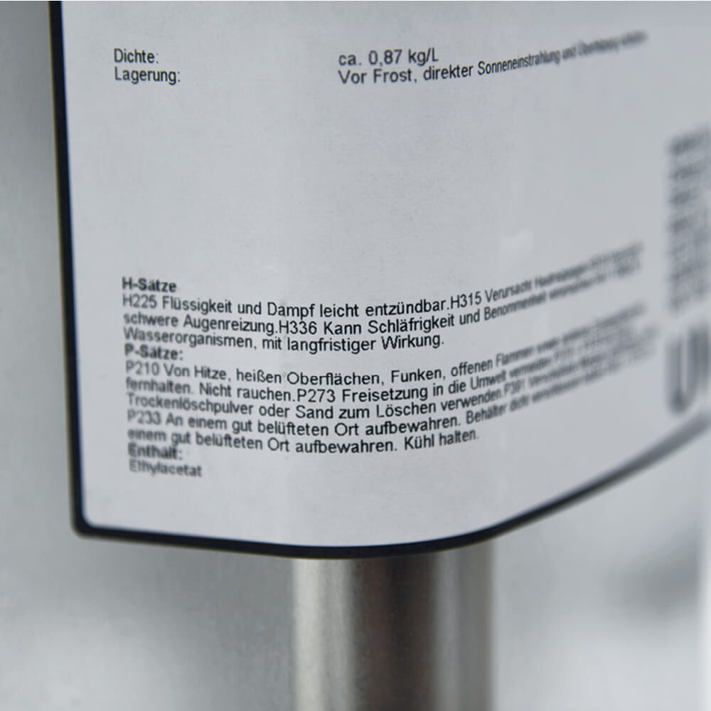 Briteline Primer P20 5 l, Detail H- und P-Sätze auf dem Sicherheitslabel