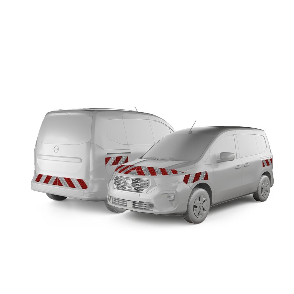 Nissan Townstar mit Heckklappe, ausgestattet mit Komplettwarnmarkierungssatz, Baujahr 2022