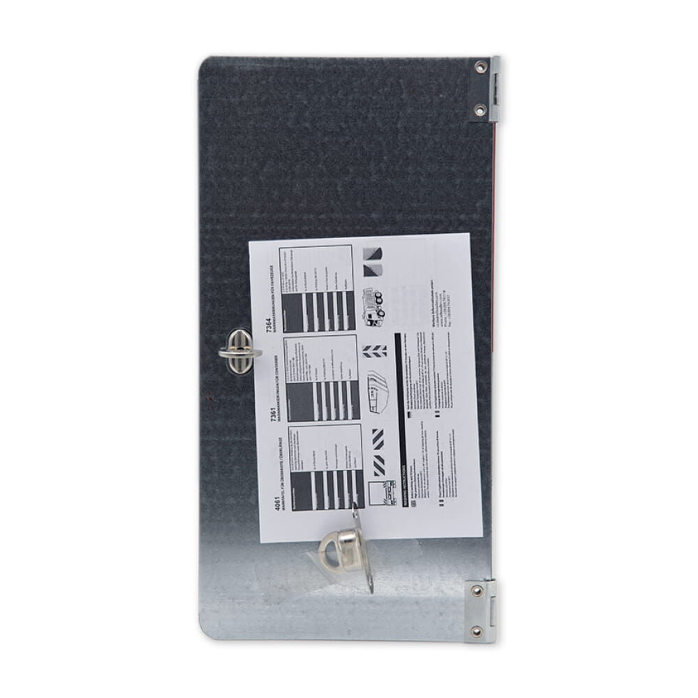 Rückseite Parkwarntafel, verzinktes Blech mit Anleitung und Verschluss