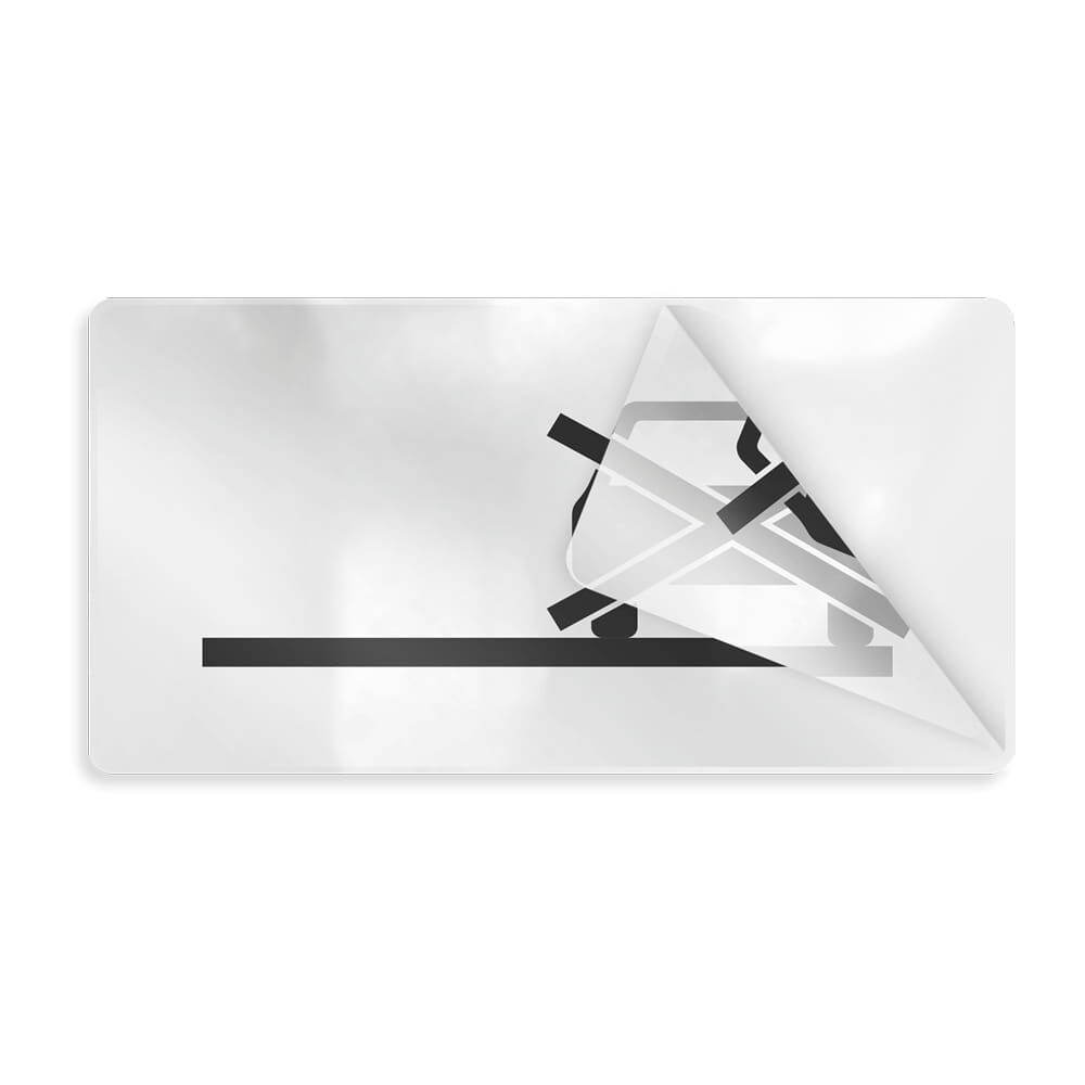 Transparente Overlayfolie mit Motiv, abziehbar zur temporären Beschilderung