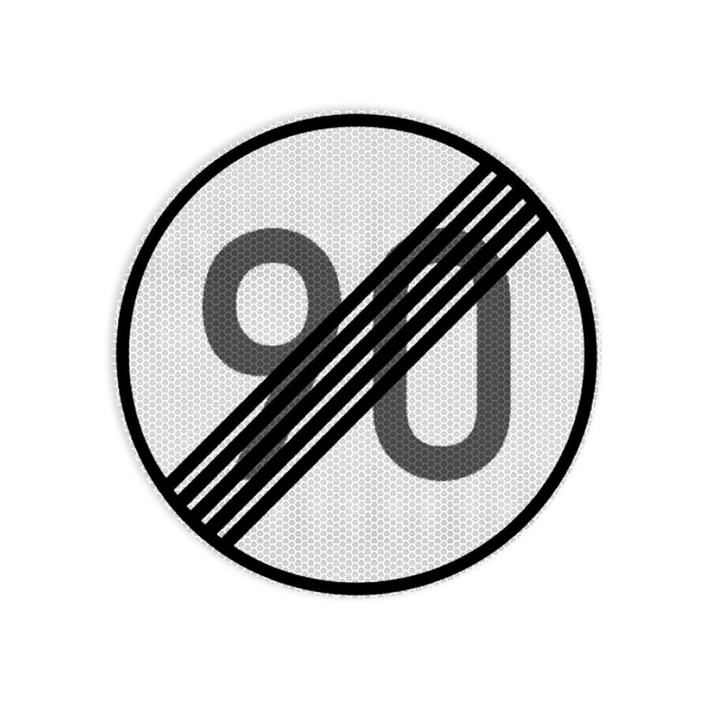 VZ 278-90 Ende der zulässigen Höchstgeschwindigkeit 90 km/h RA 2 Ø 420 mm 3 mm Dibond