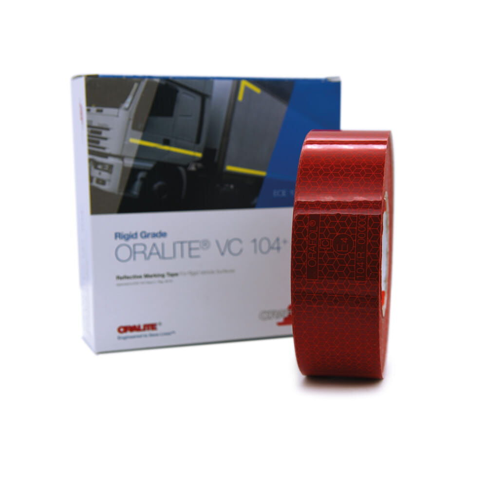 Rote VC104+ RG Rolle 50 mm × 50 m vor Versandkarton