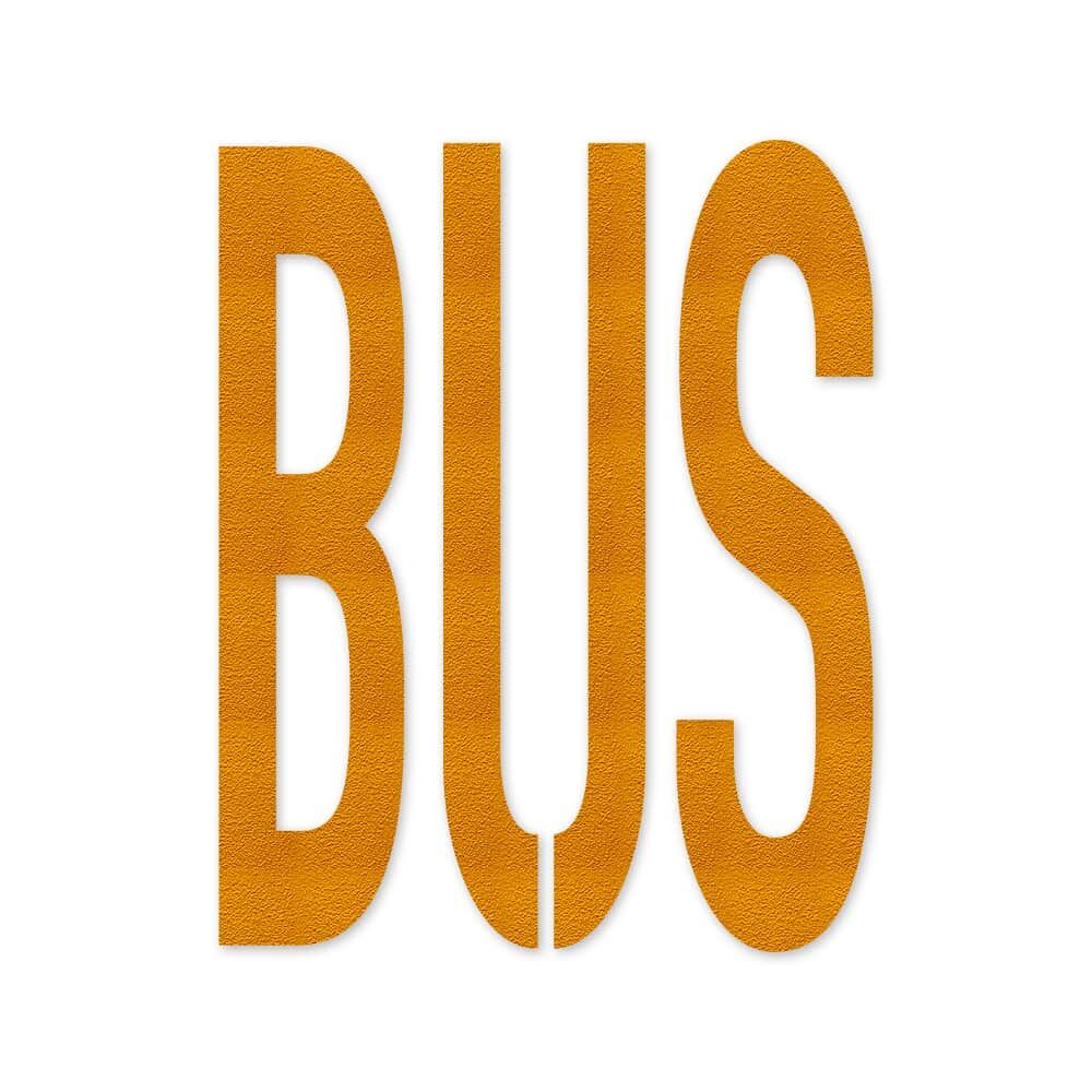 Selbstklebendes Fahrbahn-Piktogramm "BUS" in gelb, Verkehrsklasse P6