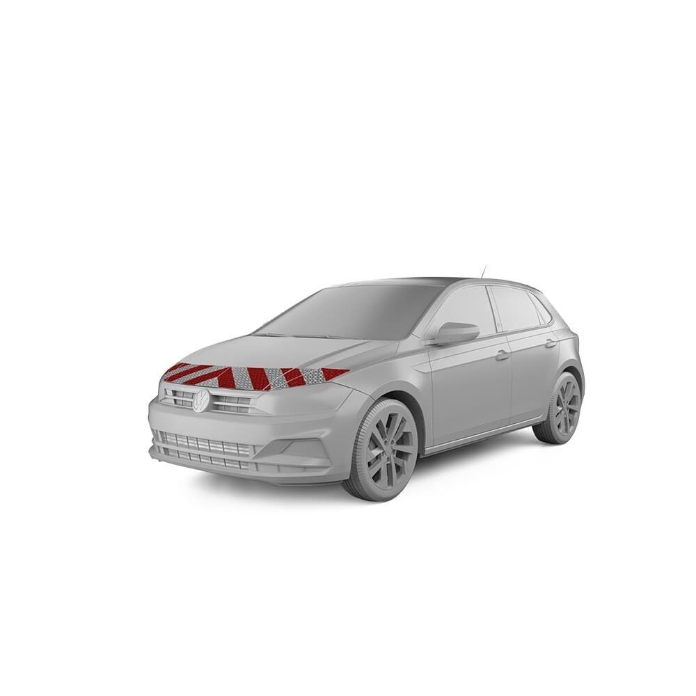 VW Polo mit Frontwarnmarkierung, Baujahr 2017