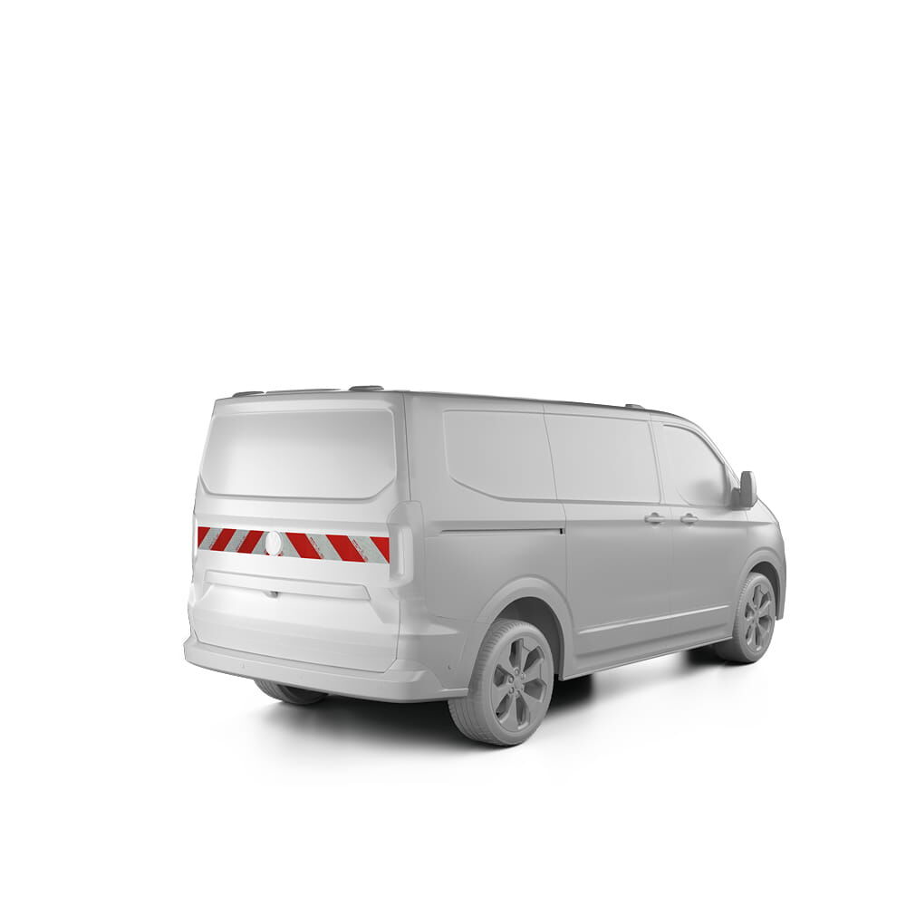 VW New Transporter mit Heckklappe, ausgestattet mit Heckwarnmarkierung, Baujahr 2025