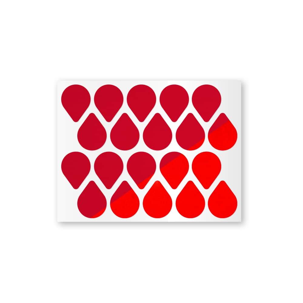 Reflexsticker Light Tropfen in Rot auf Stickerbogen