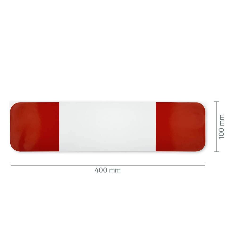 Maßgrafik: Warnmarkierung für Betonblöcke, 400 mm breit, 100 mm hoch