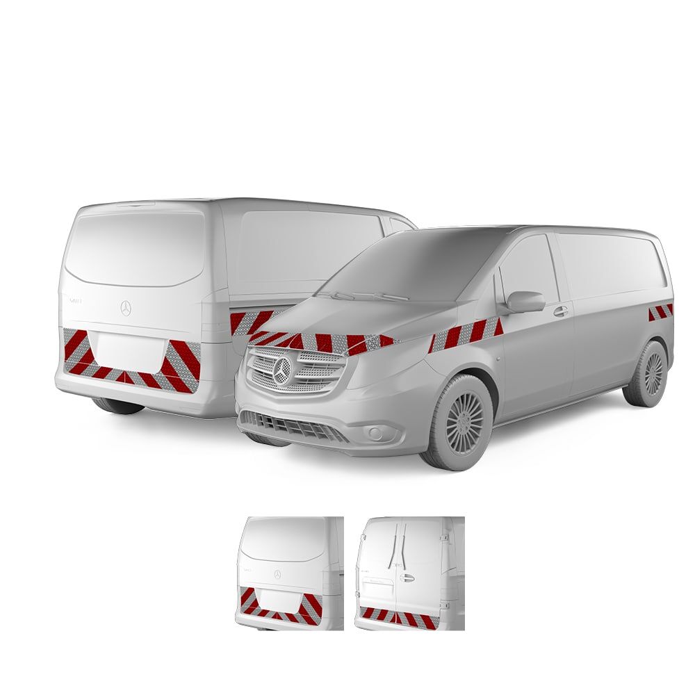 Mercedes Vito W447 ab 2014 mit Variantenvorschau zwischen Hecktür und Heckklappe