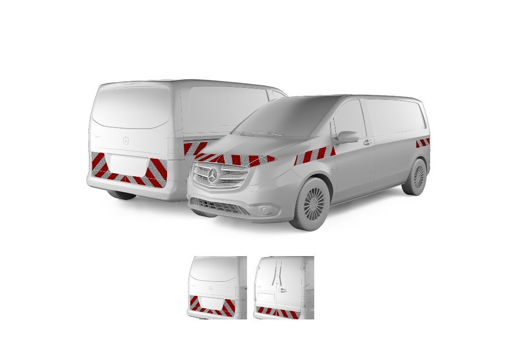 Mercedes Vito W447 ab 2014 mit Variantenvorschau zwischen Hecktür und Heckklappe