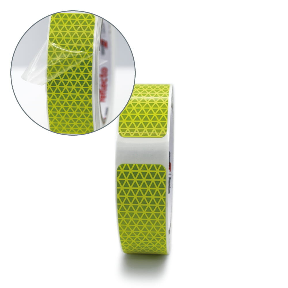 Orafol VC612 Gaps Rolle mit 10 m Länge mit Detaillupe von abgezogenem Applikationstape