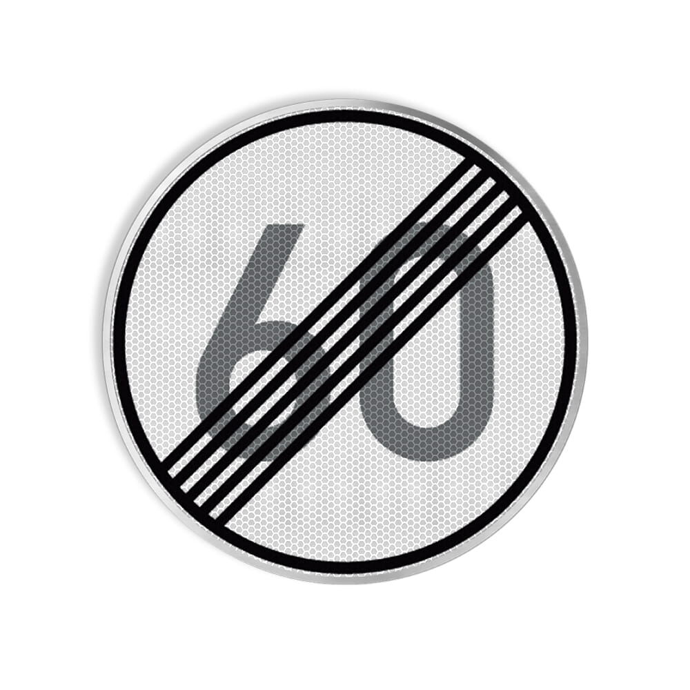 VZ 278-60 Ende der zulässigen Höchstgeschwindigkeit 60 km/h VZ 278-60 Ende der zulässigen Höchstgeschwindigkeit 60 km/h