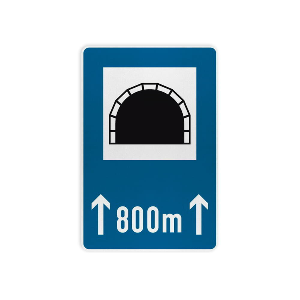 VZ 327-50 Tunnel mit Längenangabe in m VZ 327-50 Tunnel mit Längenangabe in m