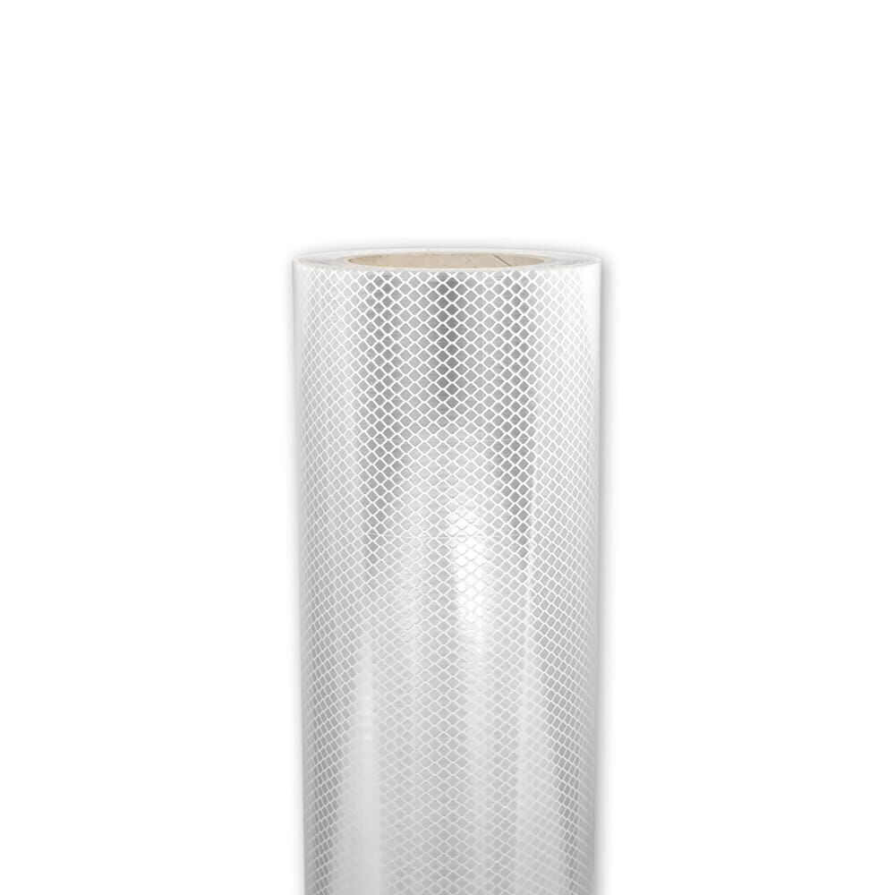 Weiße 3M 4091-Rolle (914 mm), frontale Ansicht der Reflexfolie
