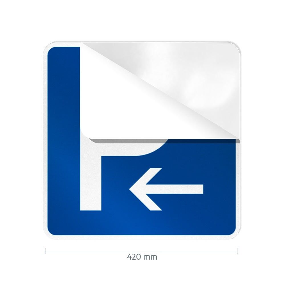VZ 314-10 Parken, Anfang, Aufstellung rechts oder Ende, Aufstellung links RA 1 420 x 420 mm Aufkleber