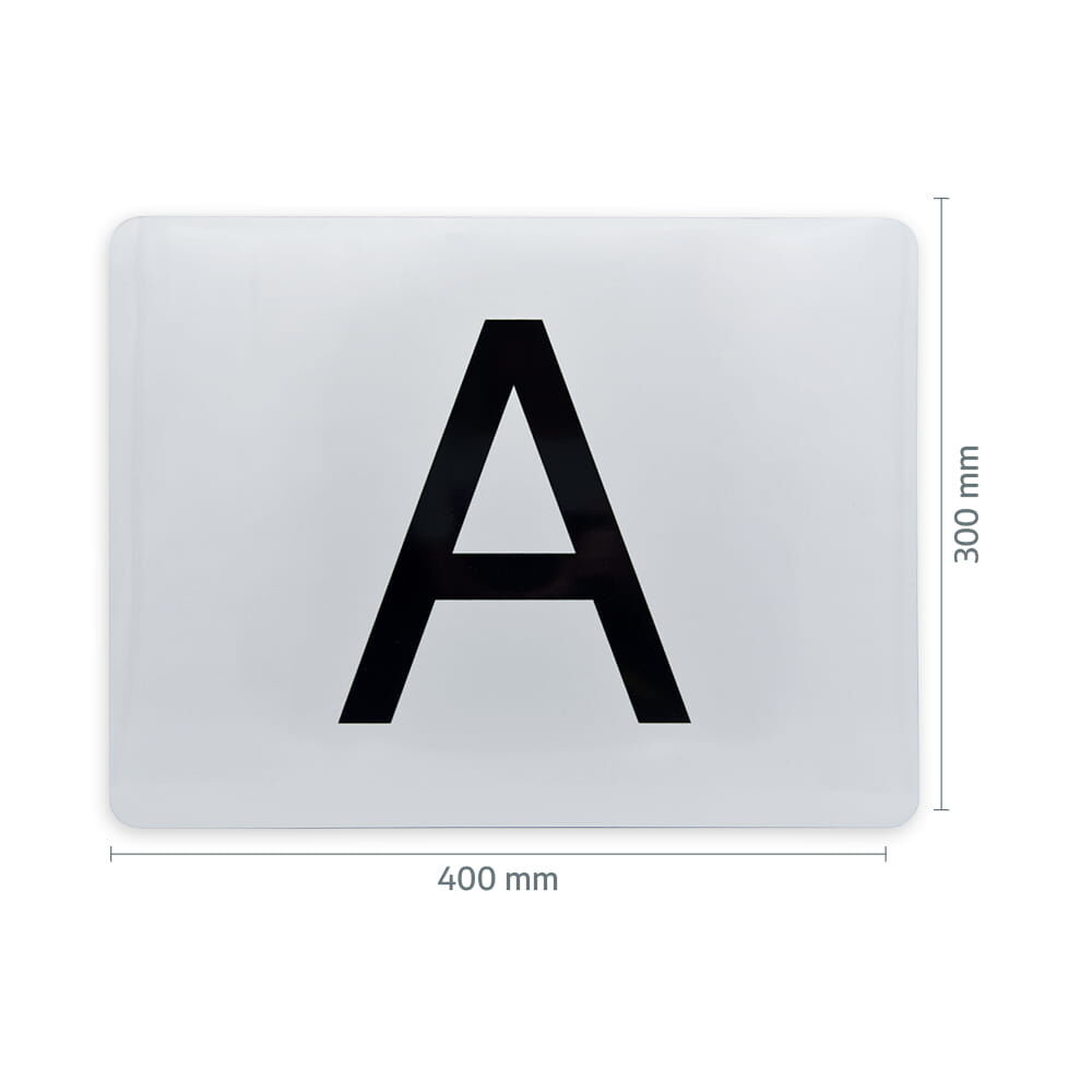 Maßskizze: Magnetisches A-Schild 400 × 300 mm (B × H)