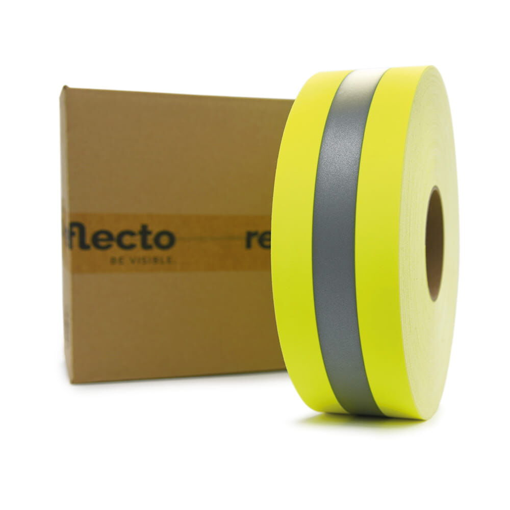 100 m Rolle 3M Scotchlite 9687, gelb-silber-gelb, vor reflecto-Kartonverpackung