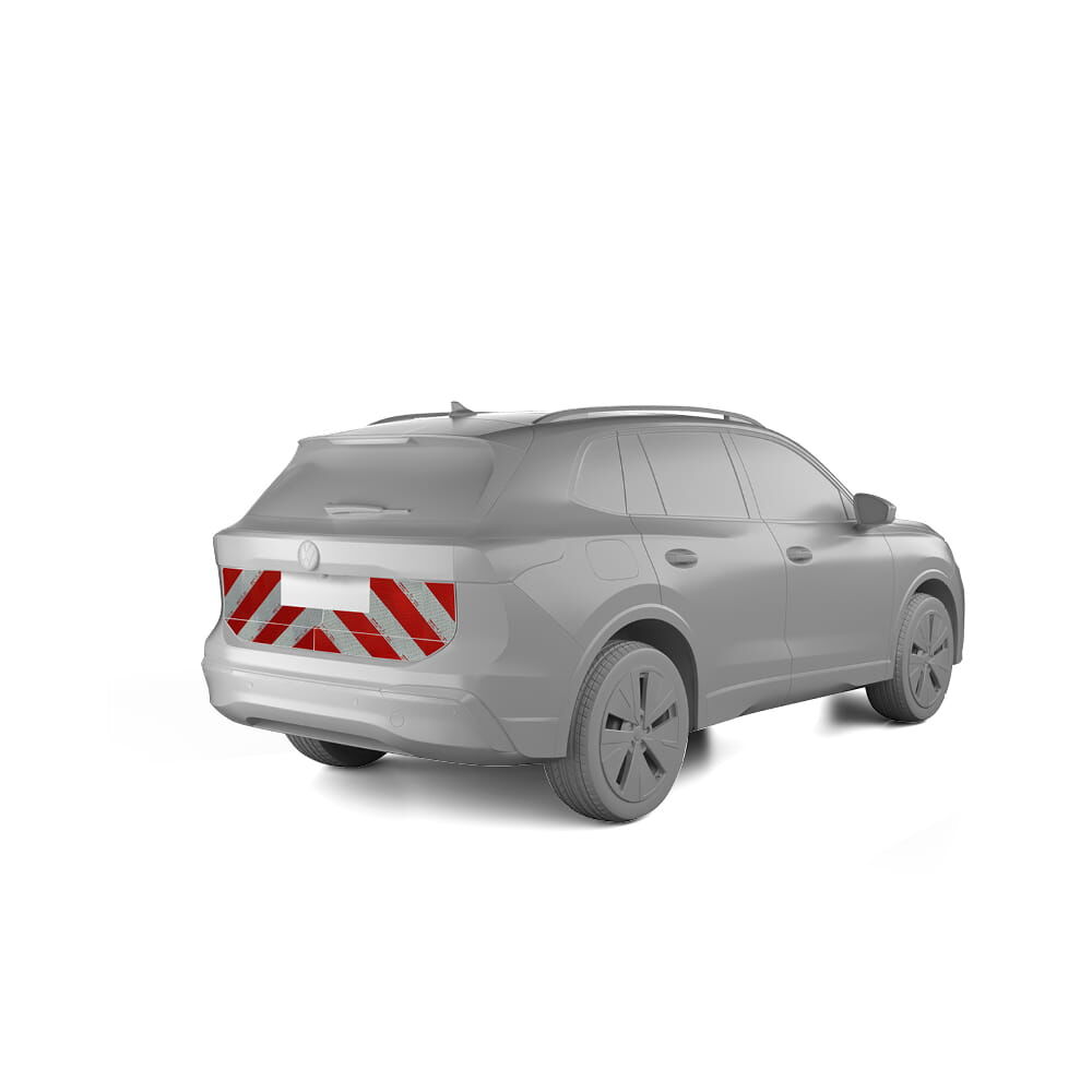 VW Tiguan III mit Heckwarnmarkierung, Baujahr 2024