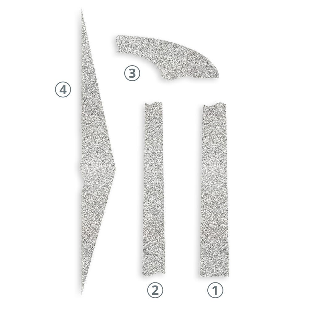 Übersicht über die einzelnen Teile des Pfeiles mit Nummerierung