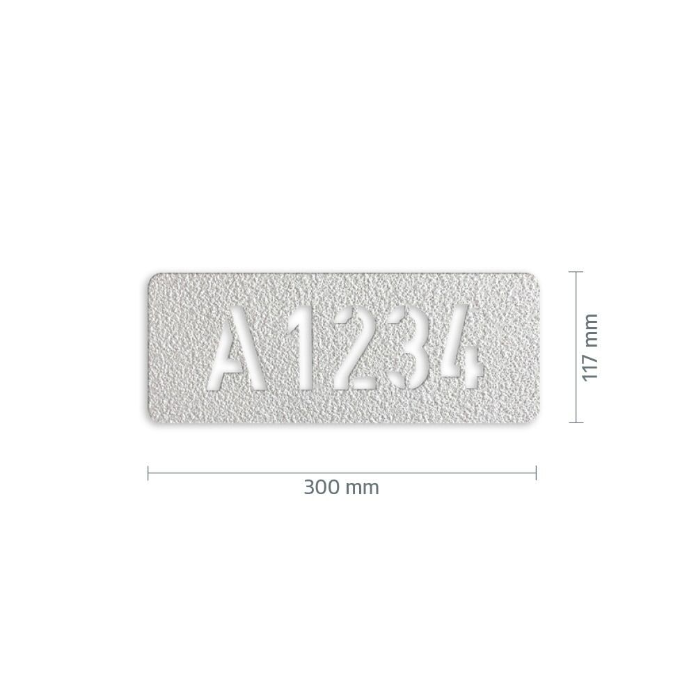 3M Stamark Zahlenfeld „A1234“ in Weiß, 300 × 117 mm, rutschhemmende Oberfläche