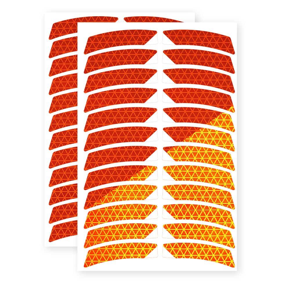 Felgensticker Neon 12 Zoll in Fluor-Orange auf Stickerbogen