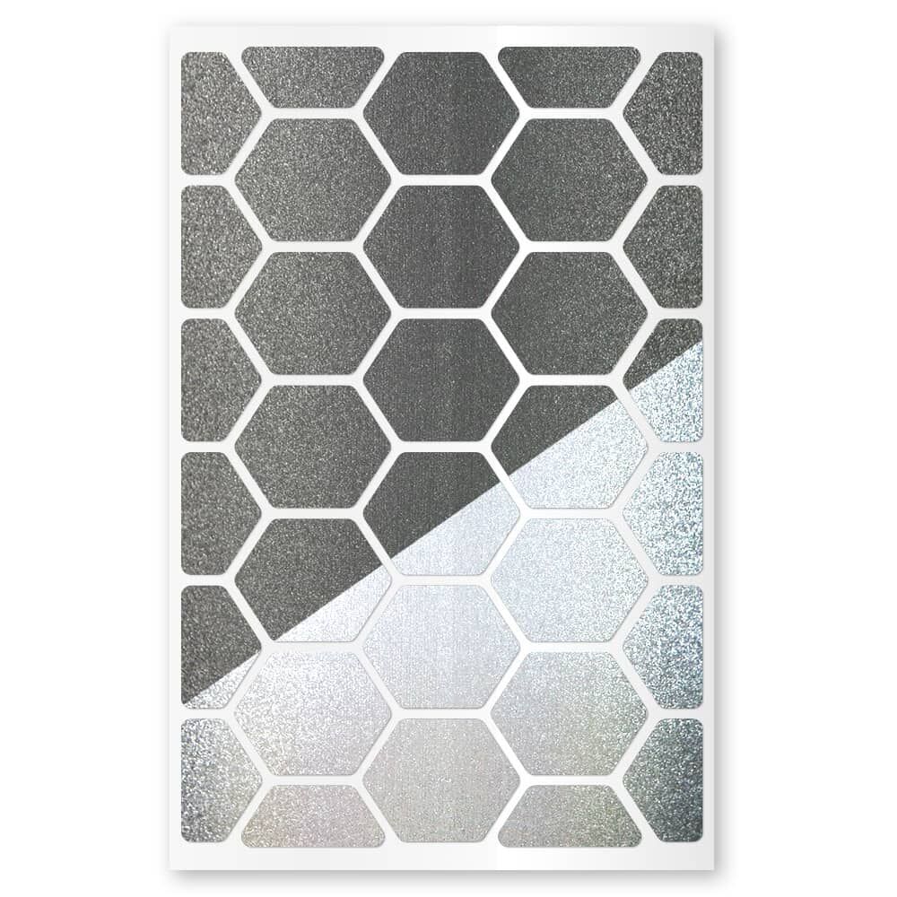 Bogen Reflexsticker Metallic-Waben, Schwarz, sechseckige Aufkleber