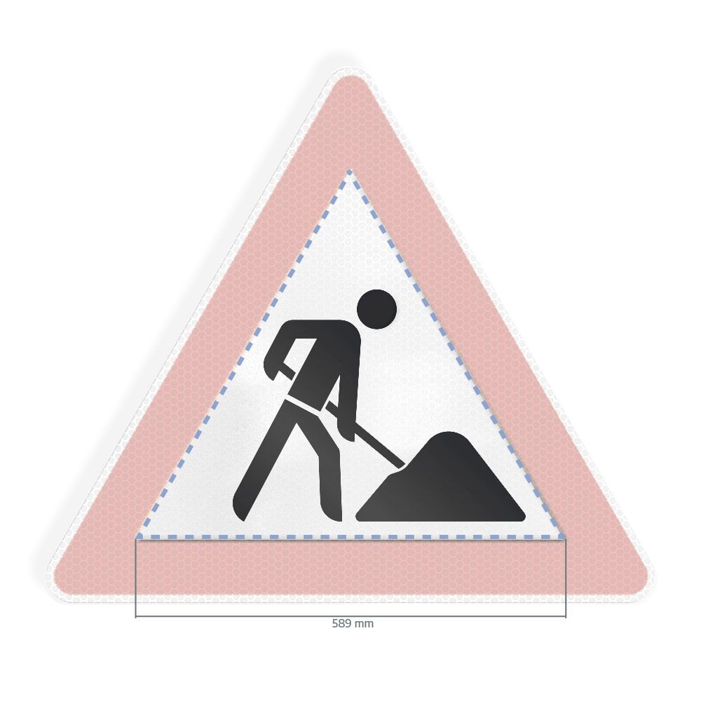 Overlay Arbeitsstelle mit Maßangabe 589 mm