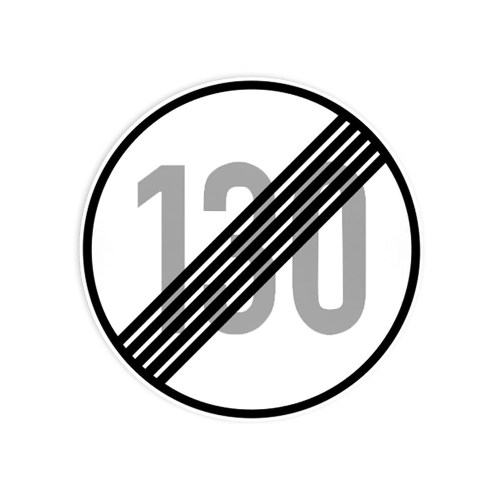 VZ 278-130 Ende der zulässigen Höchstgeschwindigkeit 130 km/ VZ 278-130 Ende der zulässigen Höchstgeschwindigkeit 130 km/