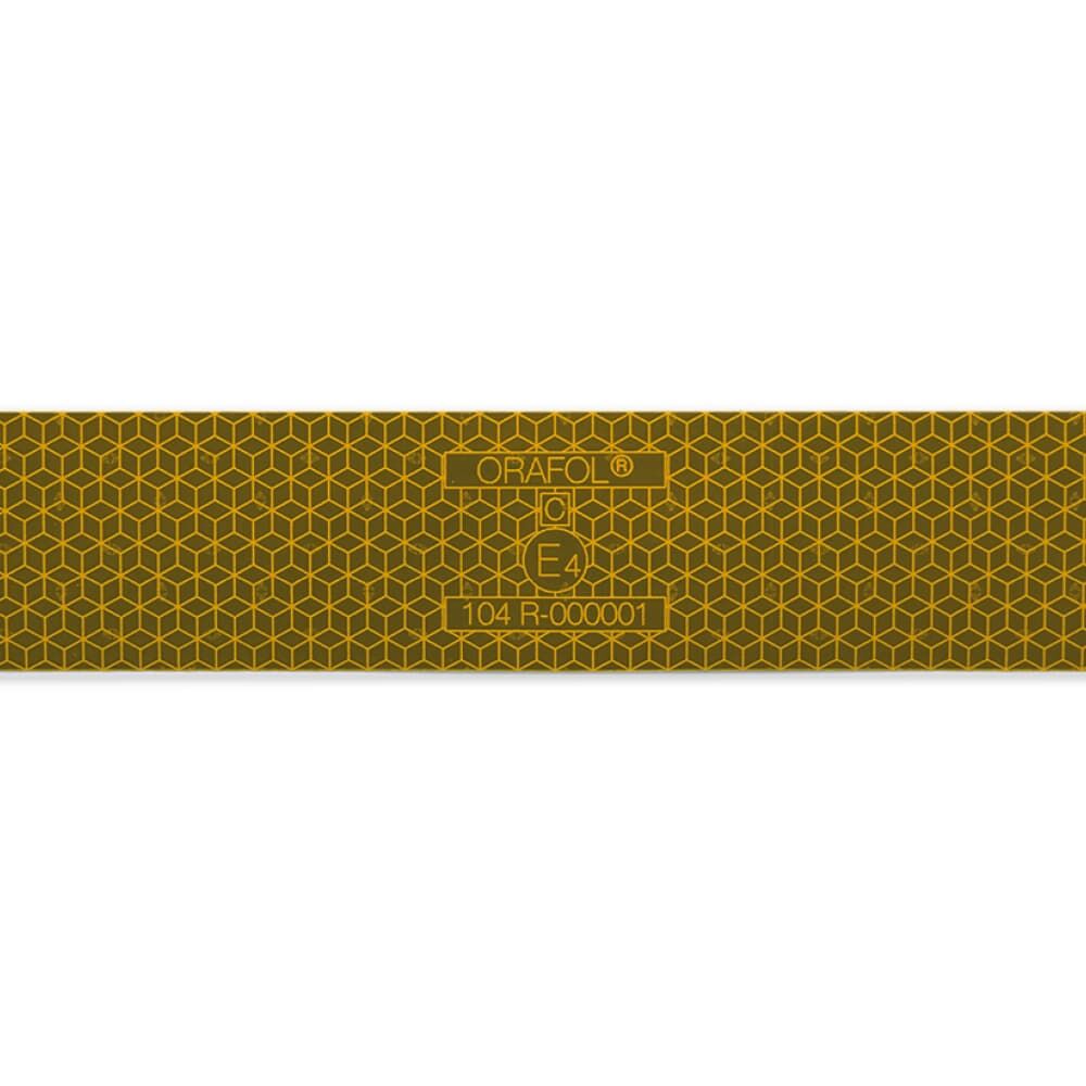 Detail: Gelbes VC104+ RG Wabenmuster mit ORAFOL-Logo