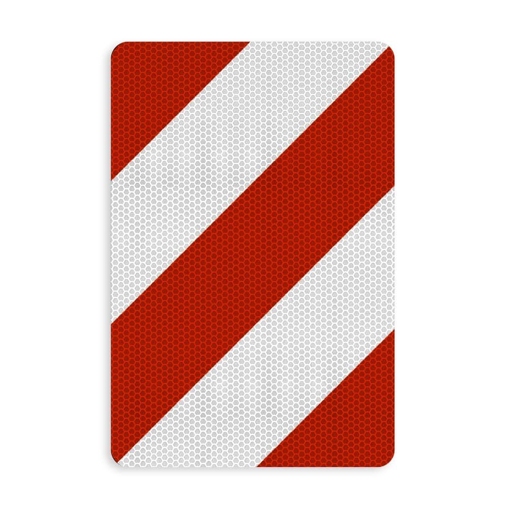 Leitplatte VZ 626-10 rechts, rot-weiß schräg, reflektierend