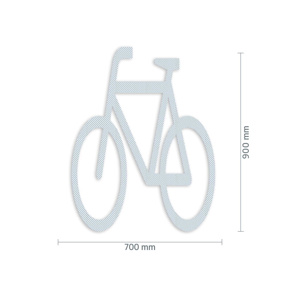 Maßgrafik des Piktogramms, Breite 700 mm, Höhe 900 mm, Verkehrsklasse P7 in weiß