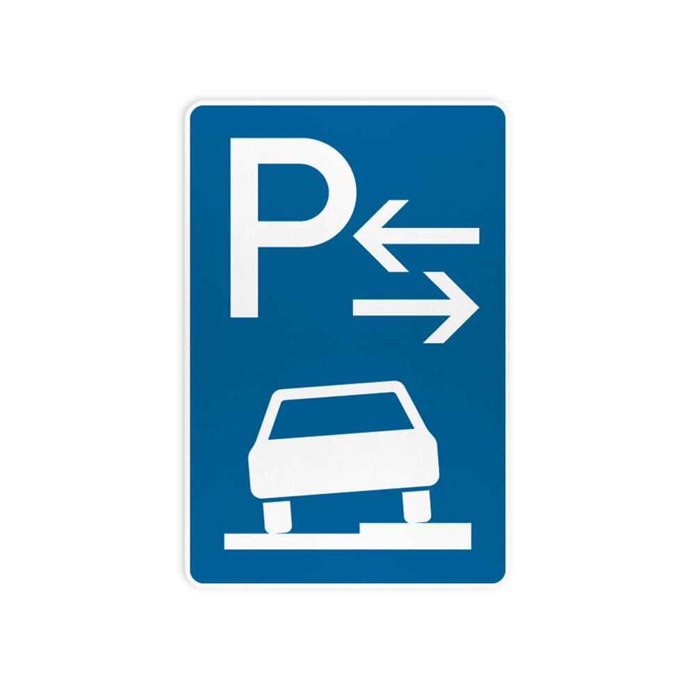 VZ 315-58 Parken auf Gehwegen, halb in Fahrtrichtung rechts, Mitte VZ 315-58 Parken auf Gehwegen, halb in Fahrtrichtung rechts, Mitte
