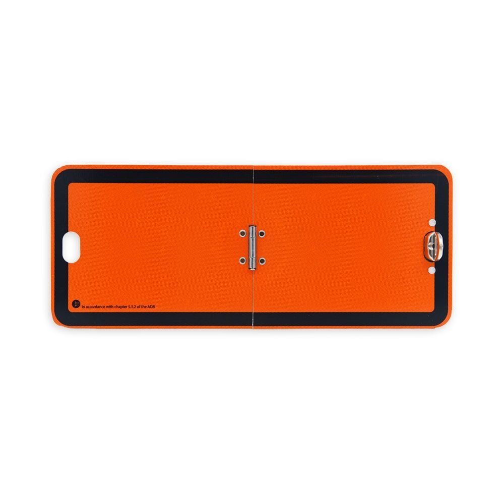 ADR Gefahrguttafel klein, klappbar, Vorderseite orange mit schwarzem Rand