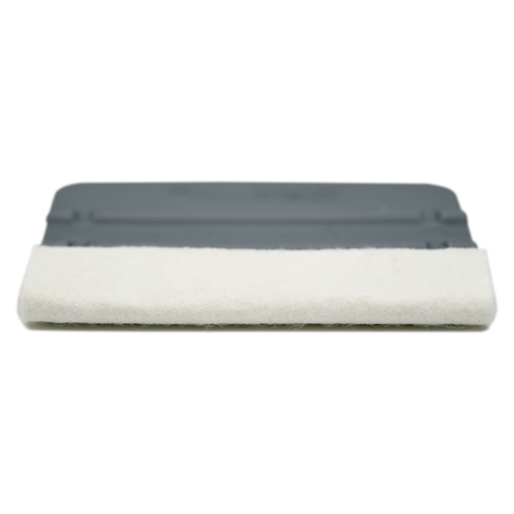 Frontansicht Filzkante des grauen Rakels für schonendes Verarbeiten
