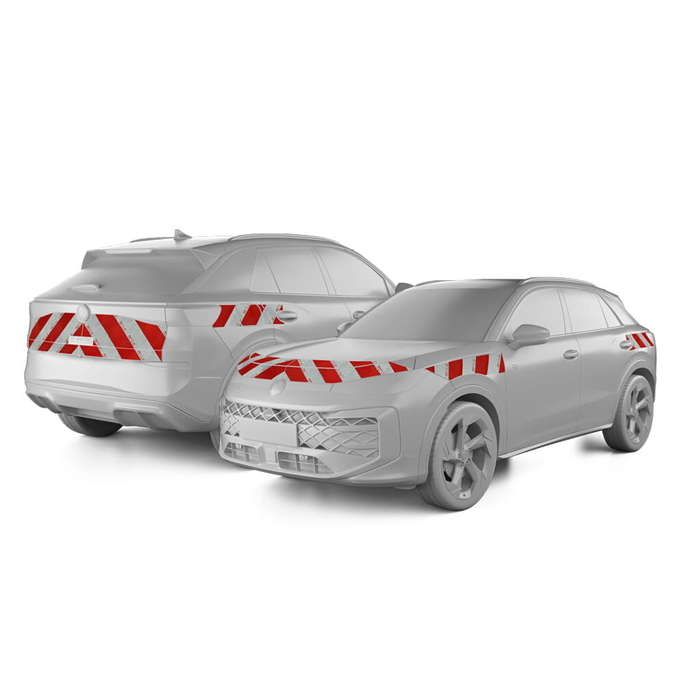 VW T-Roc mit Komplettwarnmarkierungssatz, Baujahr 2025