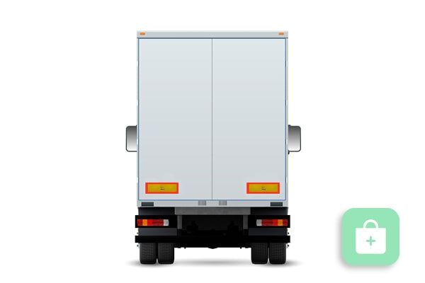 Heckwarnmarkierung an LKW Halb