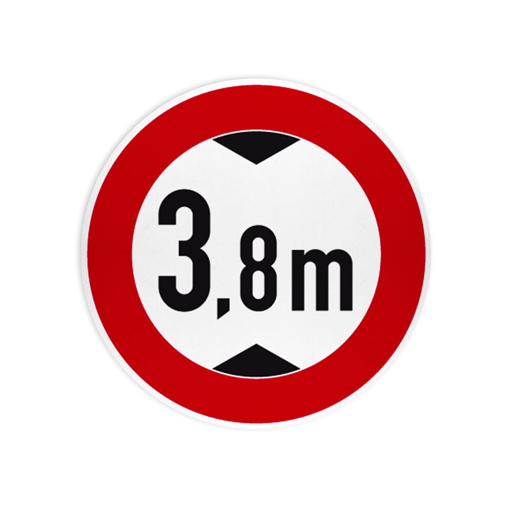 VZ 265 Verbot für Fahrzeuge über angegebene tatsächliche Höhe VZ 265 Verbot für Fahrzeuge über angegebene tatsächliche Höhe