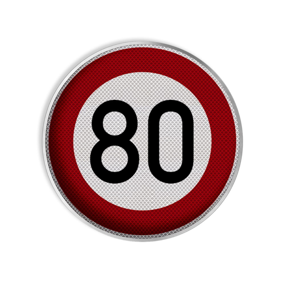 VZ 274-80 Zulässige Höchstgeschwindigkeit 80 km/h VZ 274-80 Zulässige Höchstgeschwindigkeit 80 km/h