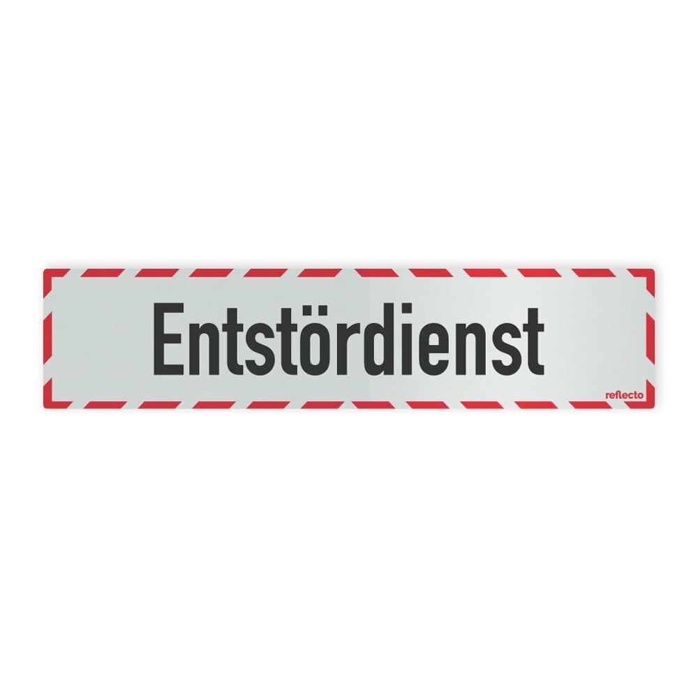 Reflecto Hinweisschild „Entstördienst“, mit weiß-rotem Rahmen