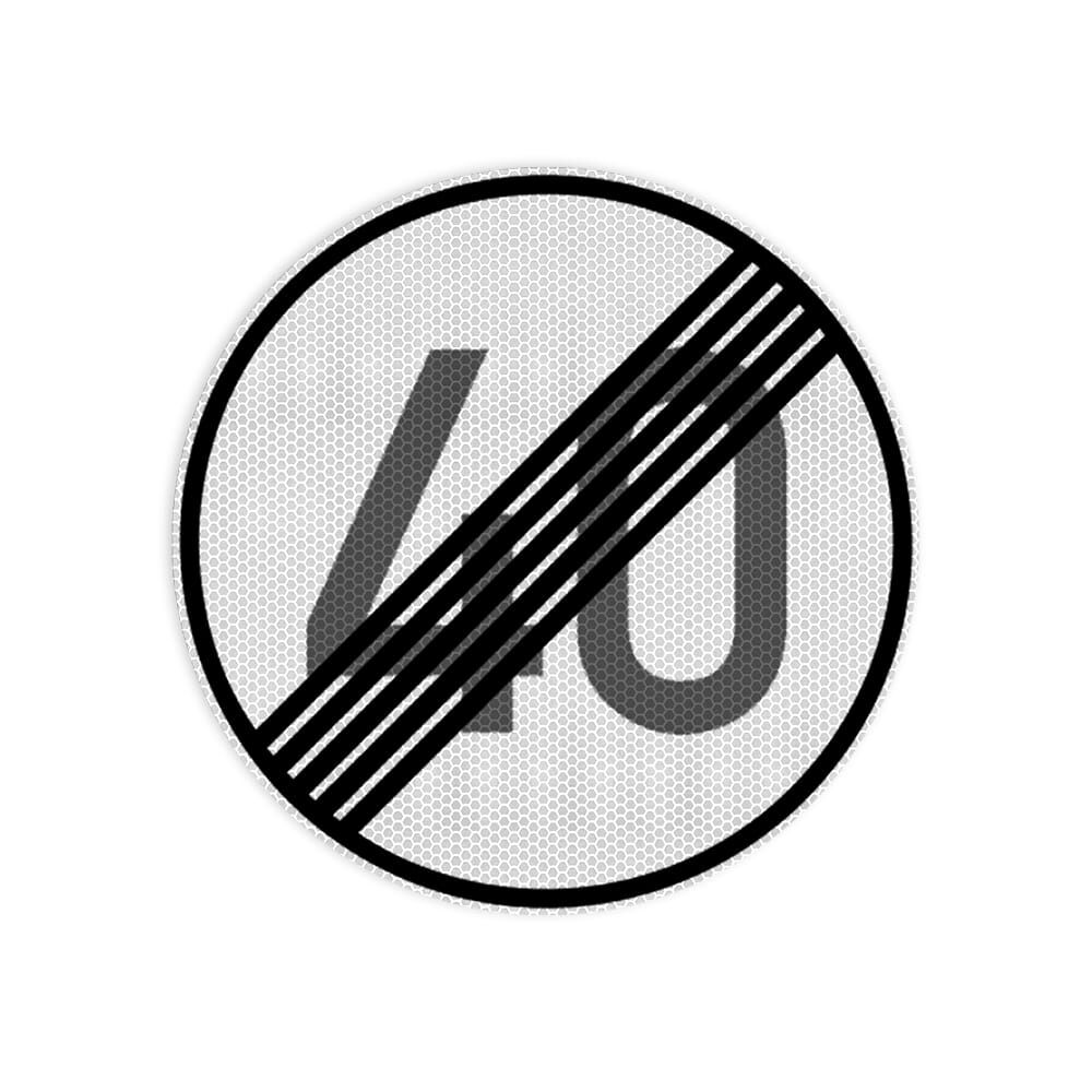 VZ 278-40 Ende der zulässigen Höchstgeschwindigkeit 40 km/h VZ 278-40 Ende der zulässigen Höchstgeschwindigkeit 40 km/h