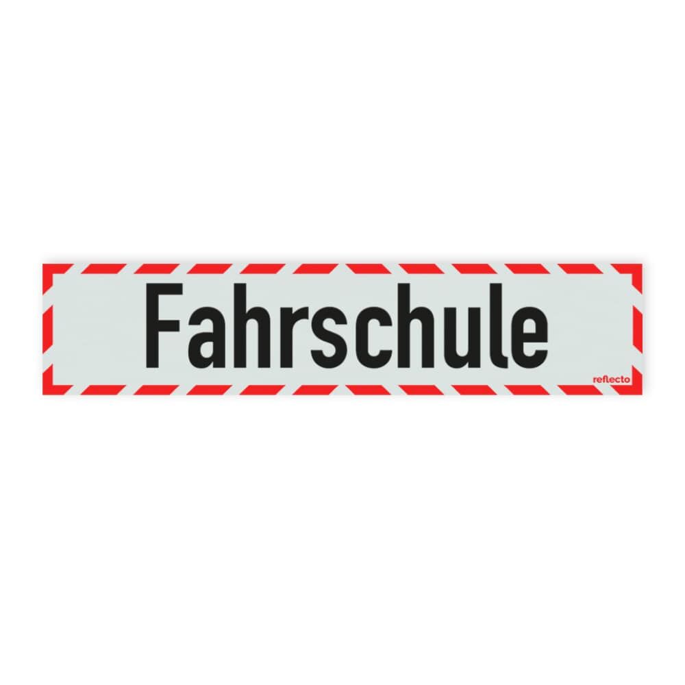 Reflecto Hinweisschild „Fahrschule“, mit weiß-rotem Rahmen