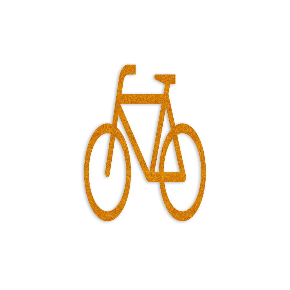 Ansicht eines Fahrrad-Piktogramms aus gelber 3M Stamark Fahrbahnmarkierungsfolie