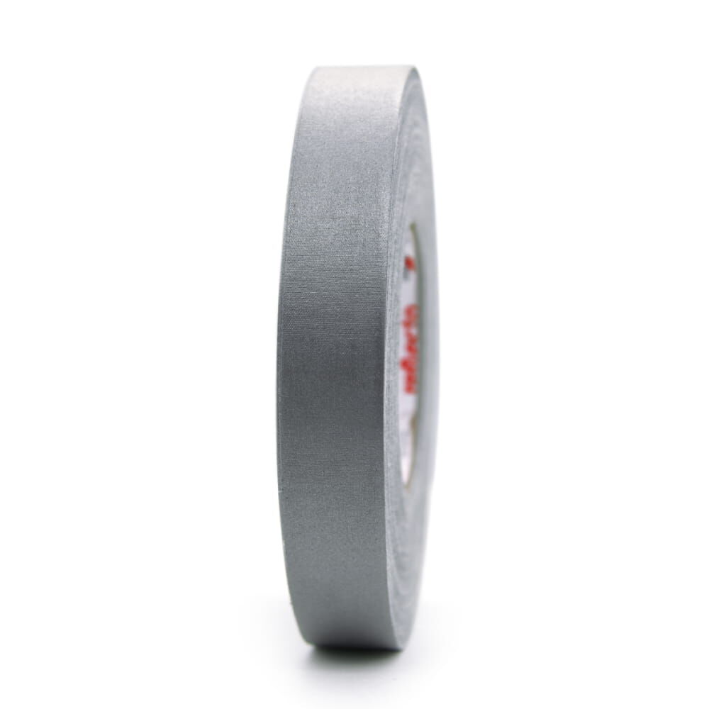 Frontale Ansicht der 50 m 3M Scotchlite 9945 Reflexgewebe-Rolle, silber. Rollenbreite 25,4 mm