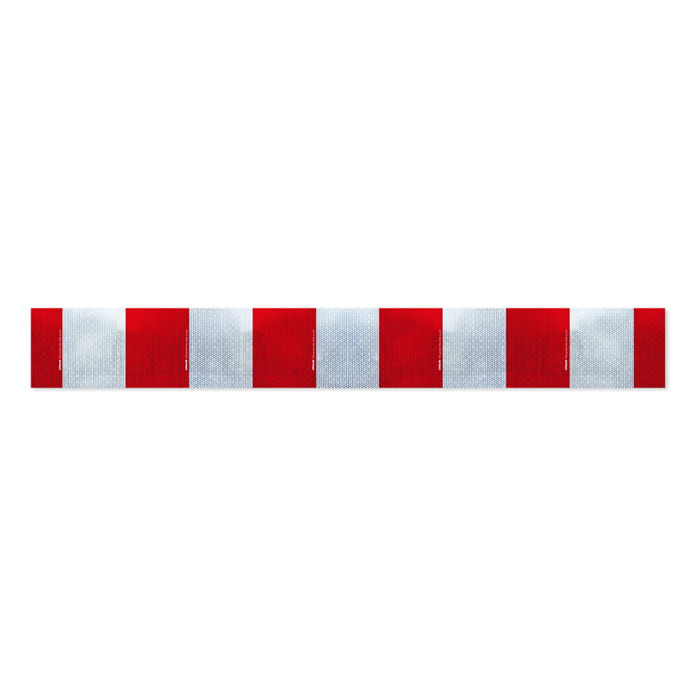 Folienzuschnitt RA2/C 5931, 250 mm hoch, rot-weiß Blockmuster
