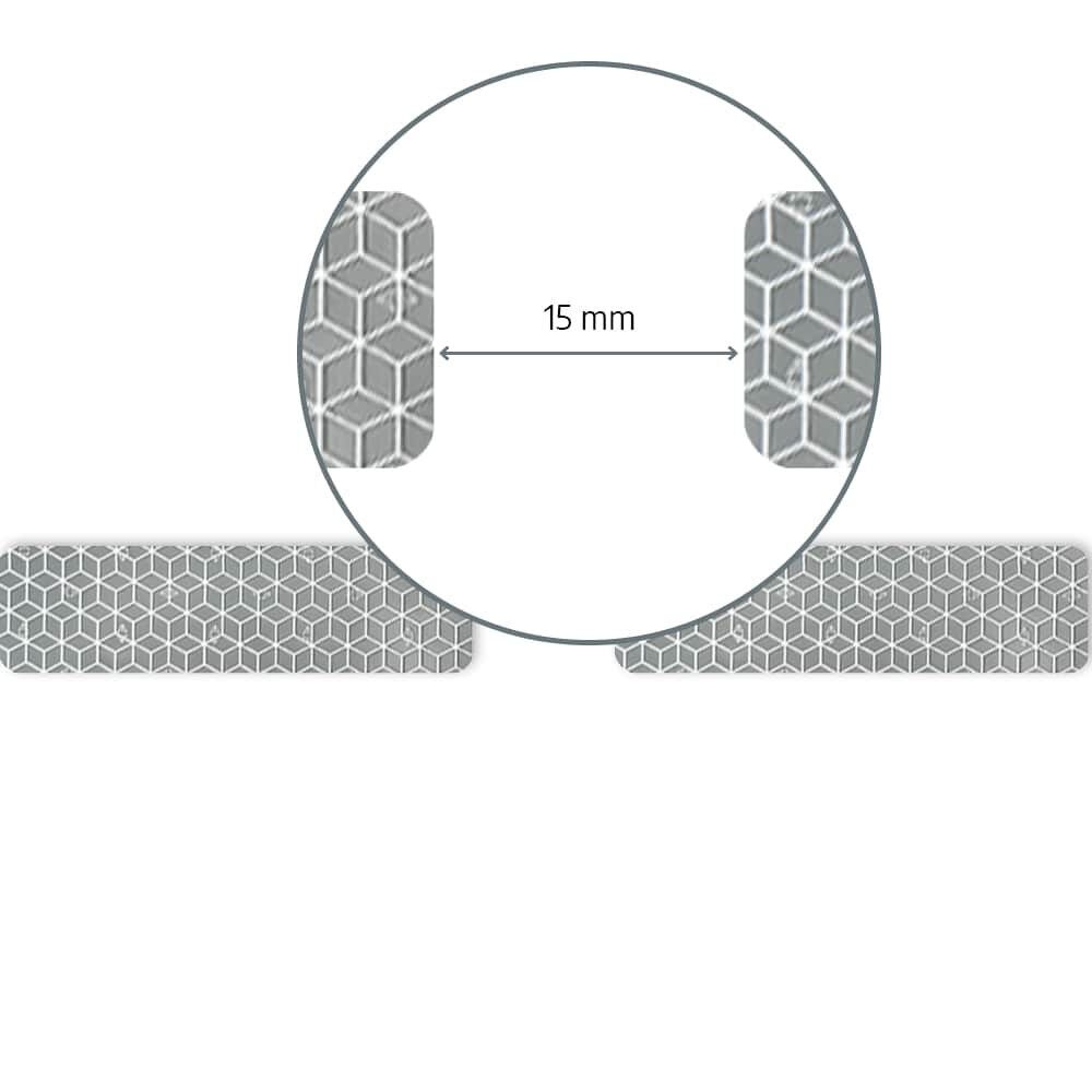 Abwicklung Konturmarkierungen mit Wabenstruktur und 15 mm Abstand