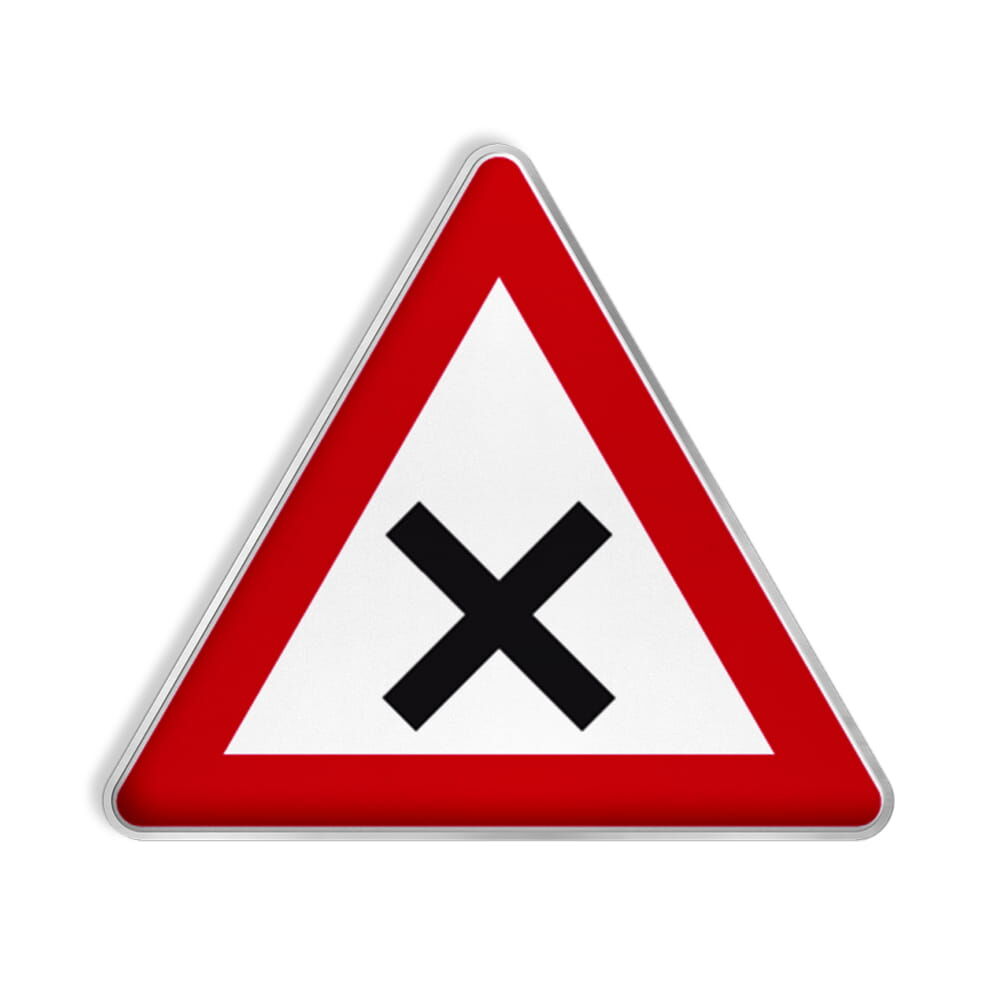 VZ 102 Kreuzung oder Einmündung mit Vorfahrt von rechts VZ 102 Kreuzung oder Einmündung mit Vorfahrt von rechts