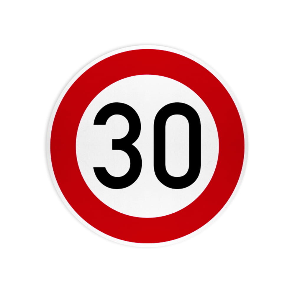 VZ 274-30 Zulässige Höchstgeschwindigkeit 30 km/h VZ 274-30 Zulässige Höchstgeschwindigkeit 30 km/h