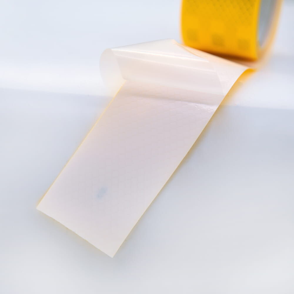 3M 983 fluor-gelb, Detail: abziehbare Schutzfolie